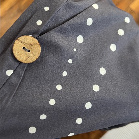 Silky navy & white pants S - Picture 6 of 6